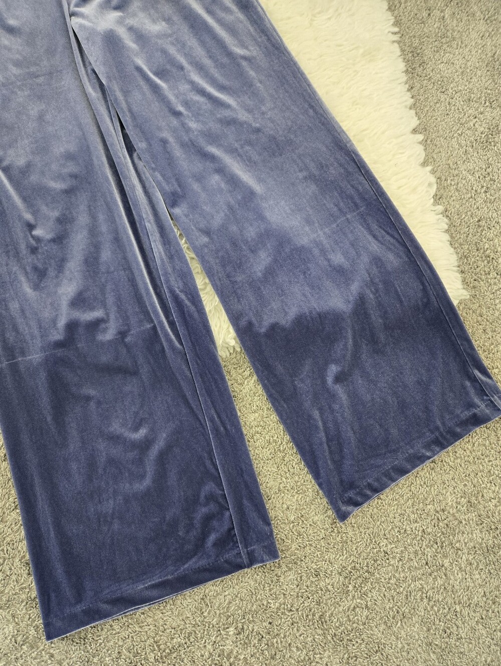 I.N.C. Wide-Leg Paperbag Velvet Pants in Ethereal Blue. Size Medium. New - Picture 3 of 11
